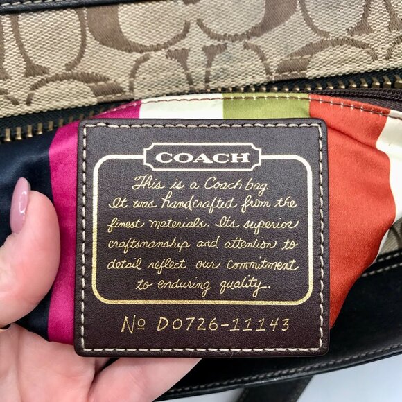 Coach Dark Brown and Khaki Canvas 65th Anniversary Legacy Shoulder Bag  11143 - Picture 11 of 11